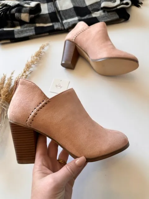 The Bashful Blush/Khaki Booties