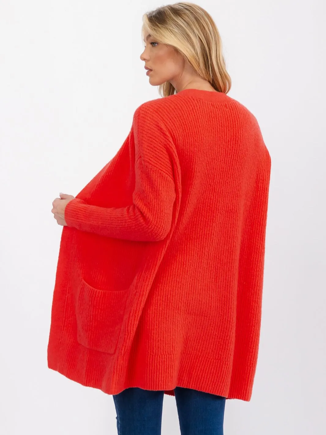 WOMEN'S LONG SLEEVE OPEN FRONT POCKETS CARDIGAN